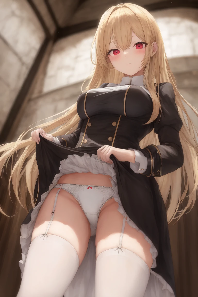 [Holara] セミロングヘア ロングヘア スカートたくし上げ 下から 下から覗き込む パンツ スカート 傑作 シスター服 [イラスト・二次元]